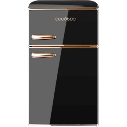 Cecotec – Frigorífico retro 2 puertas 86L – 89,3cm alto x 48,7cm ancho – Luz LED y bandejas de cristal – Clase energética E