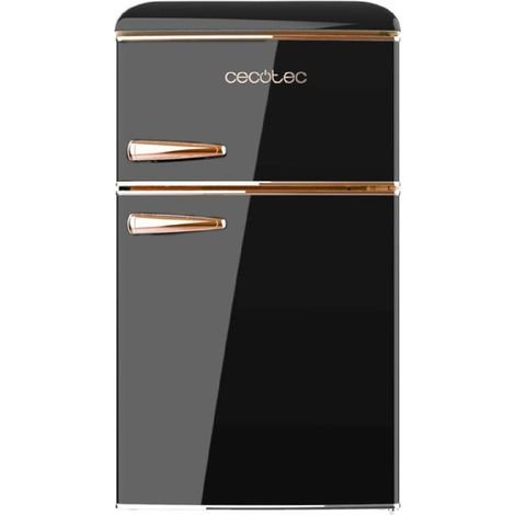 Cecotec – Frigorífico retro 2 puertas 86L – 89,3cm alto x 48,7cm ancho – Luz LED y bandejas de cristal – Clase energética E