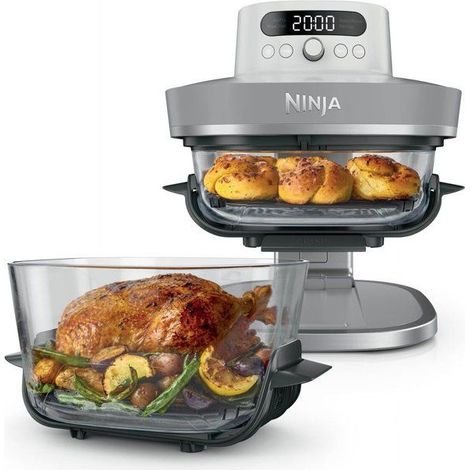 Ninja CRISPi Pro AS090CHWH Freidora de aire de vidrio 5,7 L + 2,3 L 2100 W Blanco 5 modos hasta 230 °C