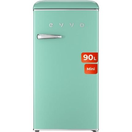 EVVO Frigorífico Mini F26 Retro Verde Aquamarina, 95 l, vintage, bajo consumo, silencioso