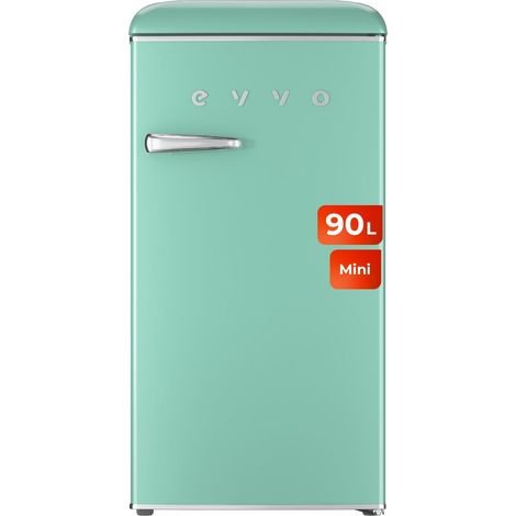 EVVO Frigorífico Mini F26 Retro Verde Aquamarina, 95 l, vintage, bajo consumo, silencioso