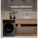 EVVO Lavadora 10 kg Nature R10, 1400 rpm, Clase A, Motor Inverter, 13 programas, vapor, Super Spa, lavado rápido, blanca – Image 2