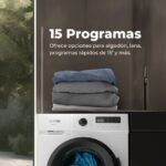 EVVO Lavadora 8 kg carga frontal Terra 8, 1350 rpm, Clase energética A, Motor Inverter, 15 programas, Lavado Rápido 15', Función vapor Steam Wash, Inicio diferido, Blanco – Image 3
