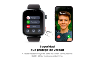Smartwatch Savefamily Plus 2 Junior Plata Correa Tela Black Night – Image 4