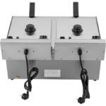 Freidora de acero inoxidable. Freidora eléctrica profesional para hostelería. Capacidad: 2 cestas de 10 litros. – Image 3