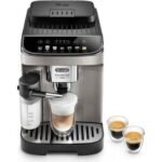 Delonghi – Cafetera expresso superautomática 15 bares – Molinillo integrado – Capacidad de 1,8 L – Potencia 1450 W – Color negro y titanio