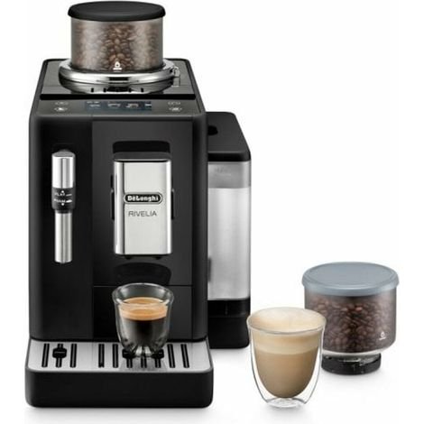 Cafetera expreso automática DeLonghi – Capacidad 1,4L – Pantalla táctil 3,5" – 8 bebidas personalizables – Espumador de leche integrado