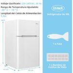 Costway – Frigorífico compacto 90 L con congelador separado – 2 puertas – Luz LED – Refrigeración rápida – Ahorro energético – Funcionamiento silencioso – Image 3