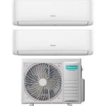 hisense dual split inverter aire acondicionado hi-comfort serie 12+12 con 3amw72u4rfa r-32 wi-fi integrado 12000+12000 - nuevo