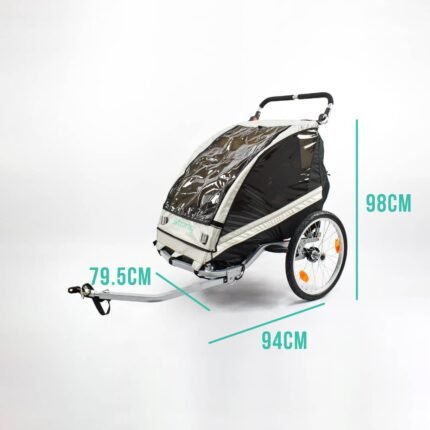 Remolque para niños Storag 2 en 1 negro/blanco