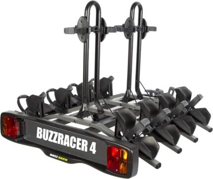 Buzz Rack Buzzracer 4 Portabicicletas de enganche 7 Clavijas - 4 Bicicletas Negro
