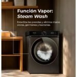 EVVO Lavadora 10 kg Nova Q10x, 1400 rpm, Clase A, Motor Inverter eDRIVE, 14 programas, vapor Steam Wash, lavado rápido 15', inox – Image 4