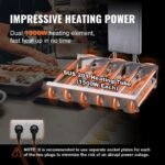 Mophorn Freidora Electrica Comercial 2Tanques 12L 6000W Freidora de Aceite de Acero Inoxidable con 2Cestas para Freír Temperatura y Tiempo Ajustables 50-200°C para Aros de Cebolla Pollo Patatas Fritas – Image 3