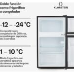 Klarstein – Frigorífico-congelador compacto 87 litros – Congelador 26 litros – Silencioso 40 dB – NoFrost – Diseño americano – Image 2