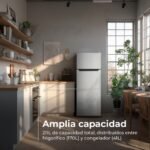 Frigorífico 2 Puertas EVVO F40, 170 l + 41 l, 142,8 cm, Clase E, Blanco – Image 2