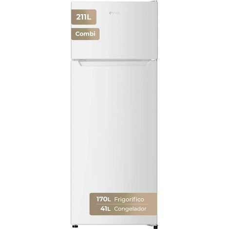 Frigorífico 2 Puertas EVVO F40, 170 l + 41 l, 142,8 cm, Clase E, Blanco