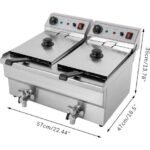 Freidora de acero inoxidable. Freidora eléctrica profesional para hostelería. Capacidad: 2 cestas de 10 litros. – Image 5
