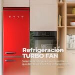 EVVO Frigorífico combi F55 Retro Rojo, refrigerador 216 litros, congelador 84 litros, diseño vintage, cajón Crisper Zone, Turbo fan, libre de gas CFC, silencioso – Image 3