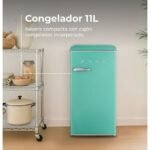 EVVO Frigorífico Mini F26 Retro Verde Aquamarina, 95 l, vintage, bajo consumo, silencioso – Image 4