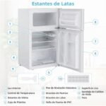 Costway – Frigorífico compacto 90 L con congelador separado – 2 puertas – Luz LED – Refrigeración rápida – Ahorro energético – Funcionamiento silencioso – Image 5