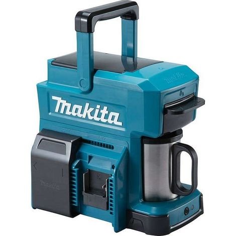 Makita – Cafetera monodosis 18V/12V para cápsulas y café molido – Depósito de agua lavable – Asa de transporte – DCM501Z