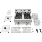 Freidora de acero inoxidable. Freidora eléctrica profesional para hostelería. Capacidad: 2 cestas de 10 litros. – Image 2