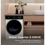 EVVO Lavadora 10 kg Nature R10, 1400 rpm, Clase A, Motor Inverter, 13 programas, vapor, Super Spa, lavado rápido, blanca – Image 3
