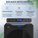Homcom – Secadora de evacuación 5 kg 1000W – Función antiarrugas y esterilizar – Temporizador y pantalla LED táctil – Tambor de acero inoxidable negro – Image 3