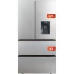 EVVO Frigorífico francés F80X Aqua, Inverter, Total No Frost, 323l + 183l, Dispensador de agua