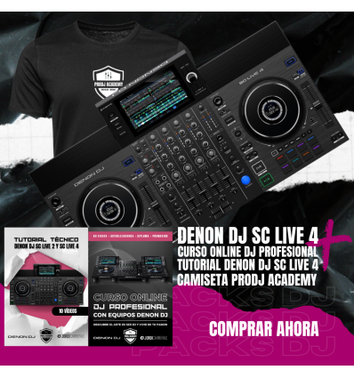 DENON DJ SC LIVE 4 + TUTORIAL + CURSO DJ PROFESIONAL + CAMISETA PRODJ ACADEMY
