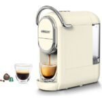 Cafetera de cápsulas MK-609 3 en 1: preparación de café caliente y frío a 92 ℃ y 19 bares, doble servicio, depósito de agua de 600 ml y bandeja de goteo extraíble, compatible con cápsulas DG/NES y caf