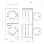 Torre de lavado y secado LG WT1210BBF – 12 kg, 10 kg, 1400 rpm – Image 2